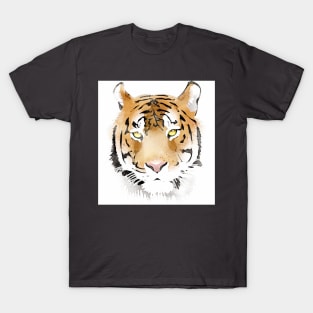 Tiger Head Watercolor Pattern T-Shirt